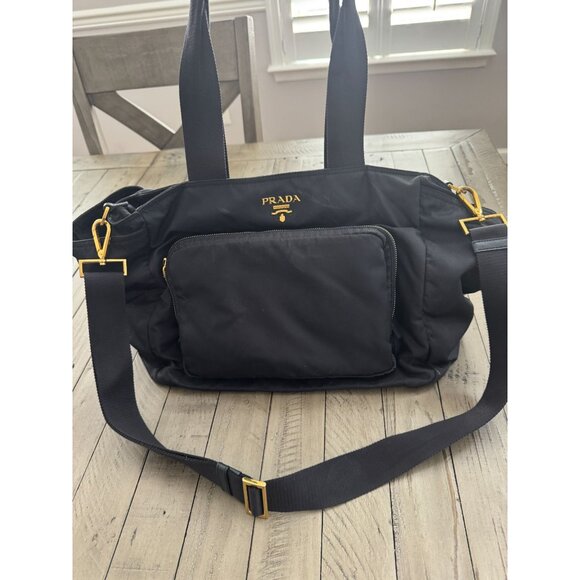 Prada Navy Blue Saffiano Leather Diaper Bag - Picture 2 of 12